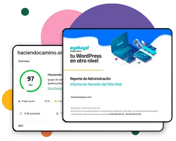 Imagen mostrando un reporte SEO con alta calificación